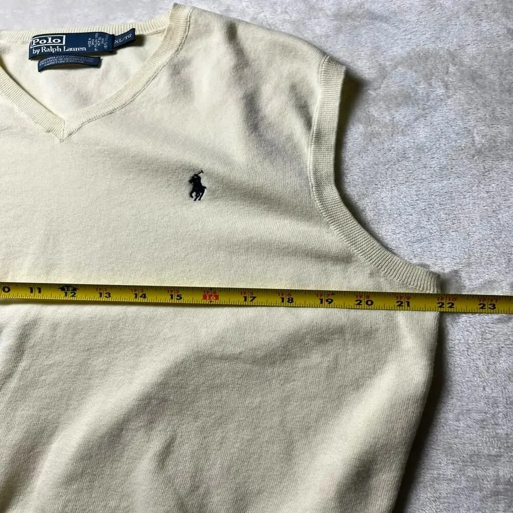 VTG Ralph Lauren Polo Sweater Vest Men's XL Pima Cotton Sleeveless Golf Jumper